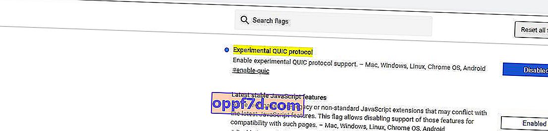 Deaktivieren Sie das Chrome QUIC-Protokoll