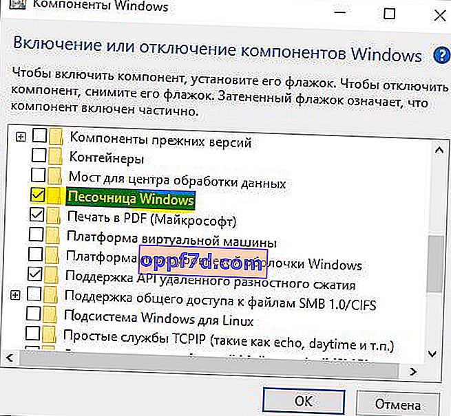 Engedélyezze a Windows homokozóját