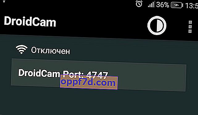 port a DroidCam alkalmazásban
