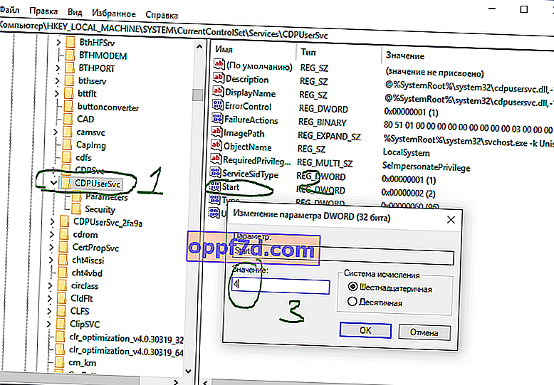 CDPUserSvc nedlukning af registreringsdatabasen